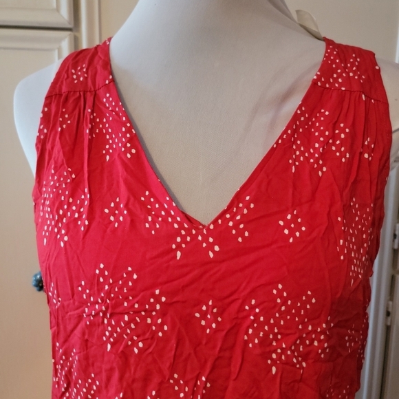 Gap Red Sleeveless Dress w/ White Dot Pattern - Picture 2 of 6